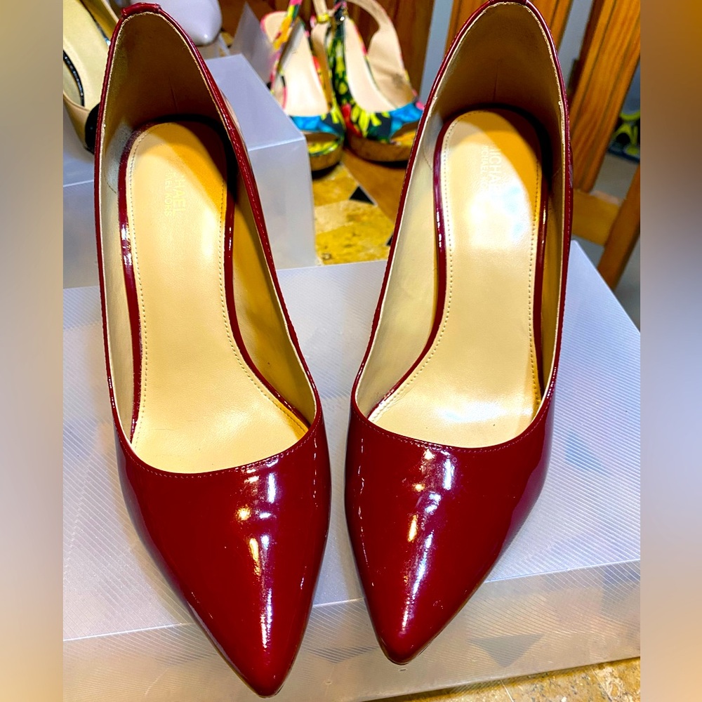 Michael Kors red patent leather 3 in heels
